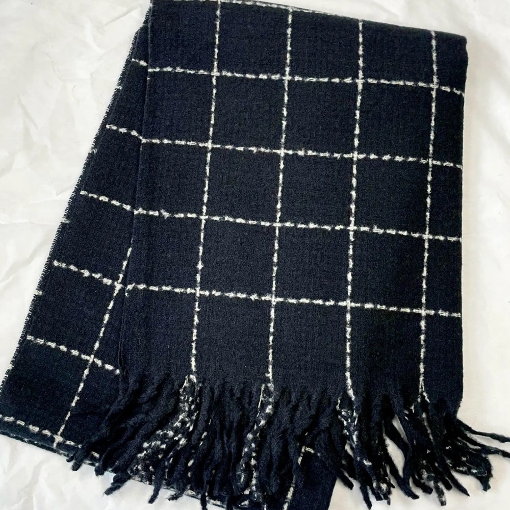 Black Scarf, Large Wool Shawl, Wrap, Warm Pashmina, Winter Accessories NEW